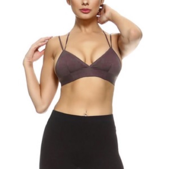 Charcoal Bralette cross back bra - Picture 3 of 7